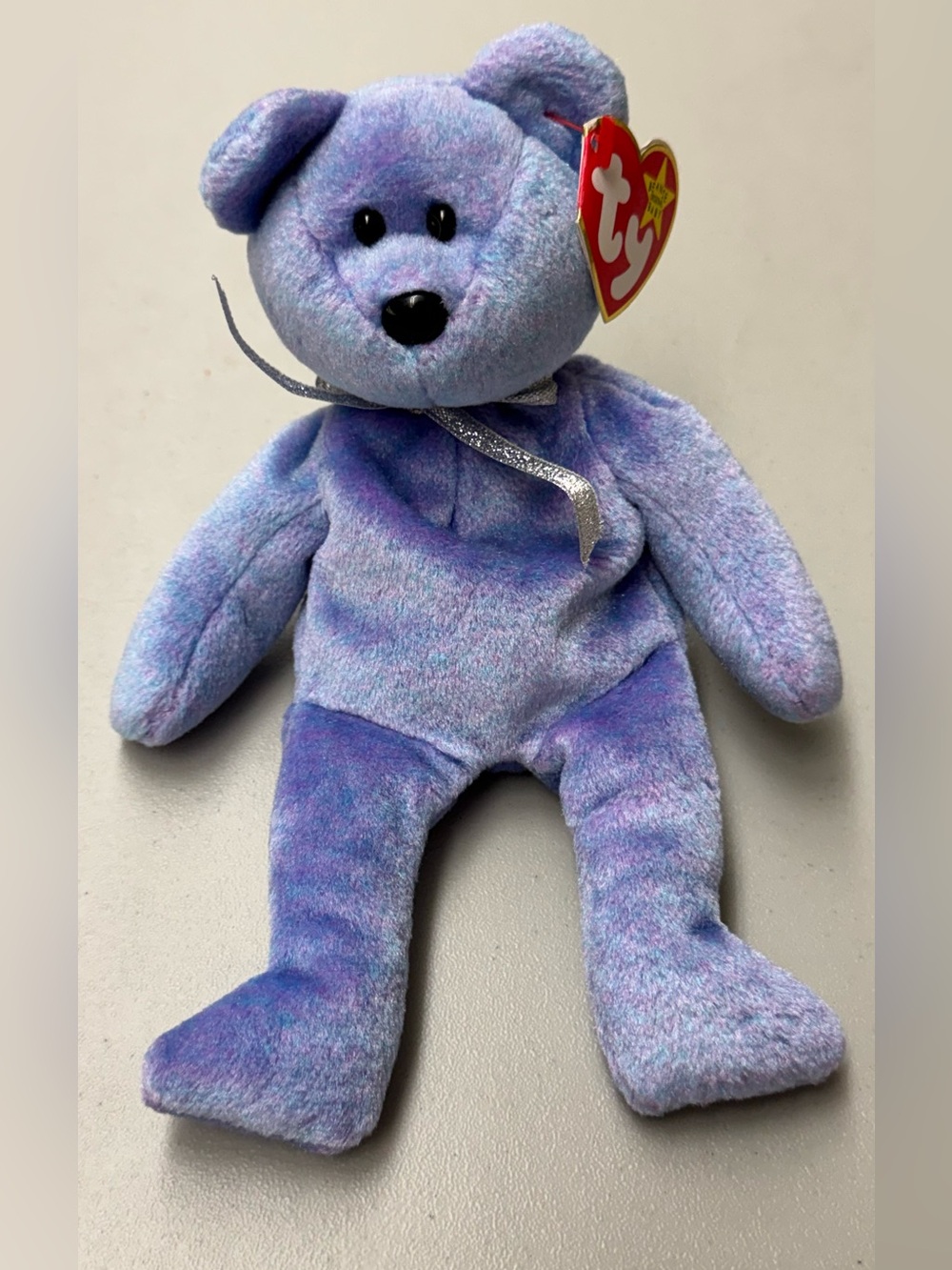 Vintage Ty Purple Clubby 2 1999 Beanies Beanie Baby Collector Tie-Dye Plush Bear